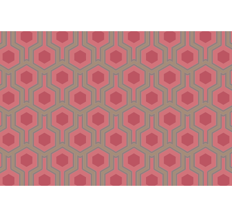 Office wallpaper 70s pink hexagons - TenStickers
