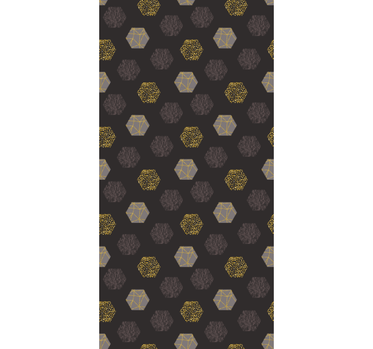 Office wallpaper nordic golden hexagons design - TenStickers