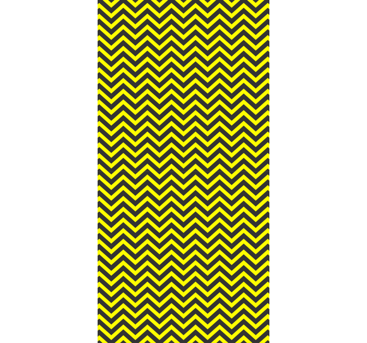 Hallway wallpaper in black and yellow zigzag design - TenStickers
