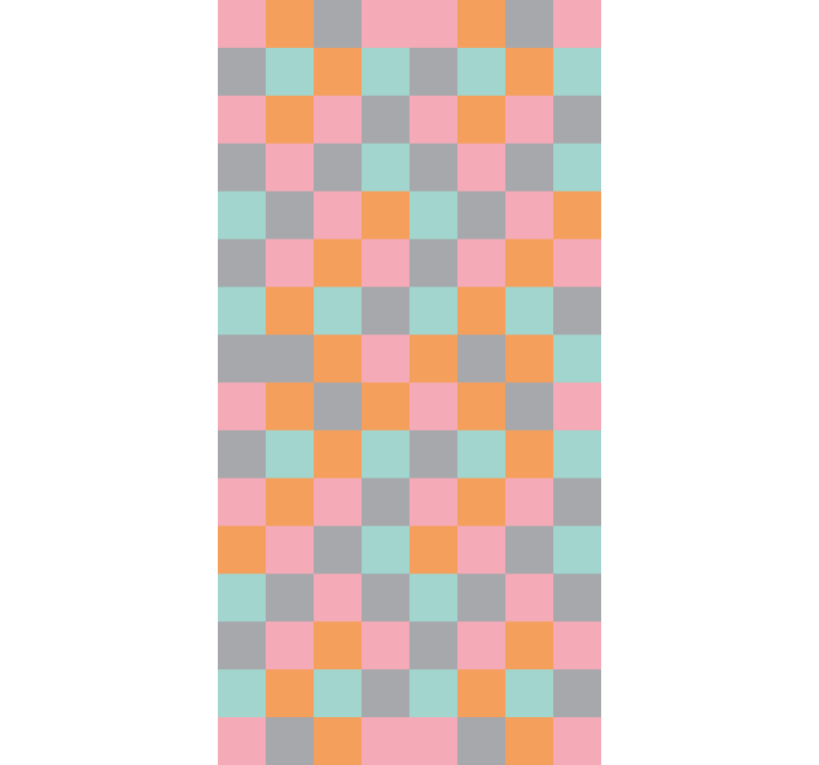 Hallway wallpaper with squared abstract design - TenStickers