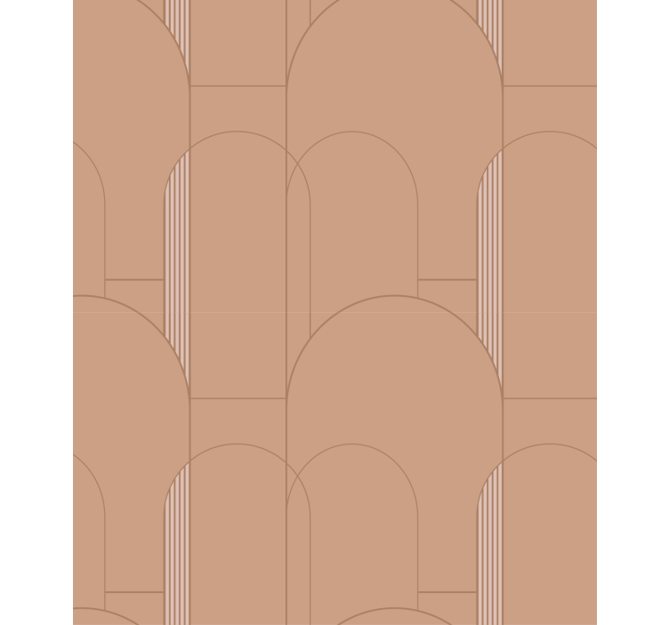 Dining room wallpaper terracotta geometric circles - TenStickers