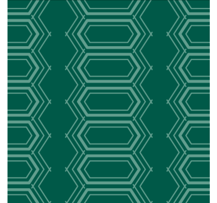 Dining room wallpaper geometric green circle pattern - TenStickers