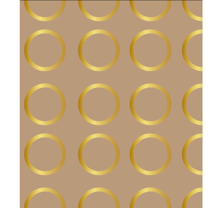 Dining room wallpaper geometric pattern gold circles - TenStickers