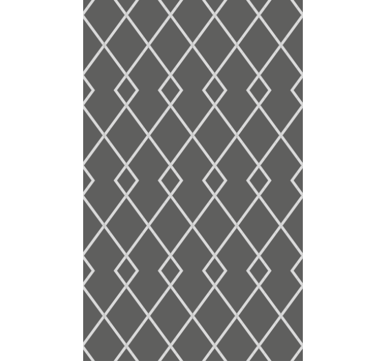 Dining room wallpaper in gray and white diamond pattern - TenStickers