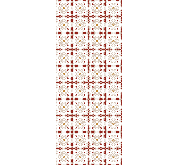 Tile effect wallpaper red shaped tiles - TenStickers
