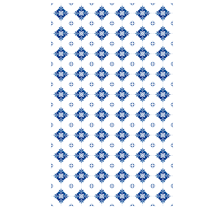Tile effect wallpaper with ceramic floral design - TenStickers