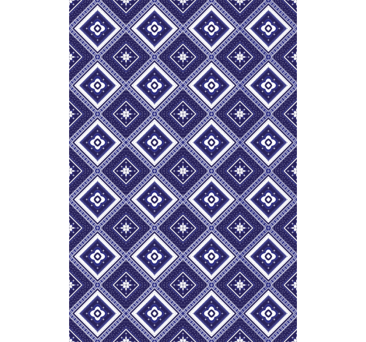 Tile effect wallpaper with blue diamond pattern - TenStickers