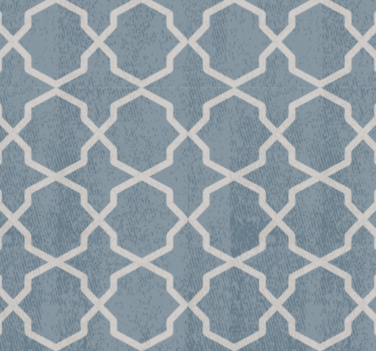 Tile effect wallpaper geometric blue pattern - TenStickers