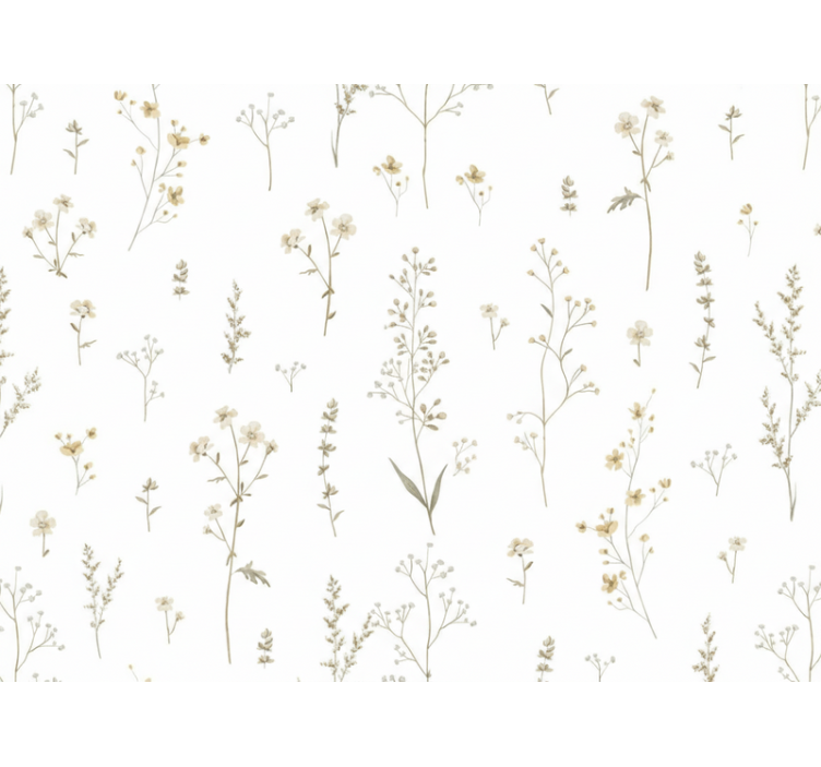 Living room wallpaper minimalist field flower - TenStickers