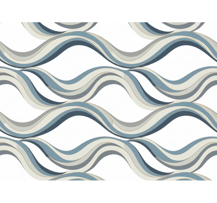 Living room wallpaper modern abstract ribbon wave - TenStickers