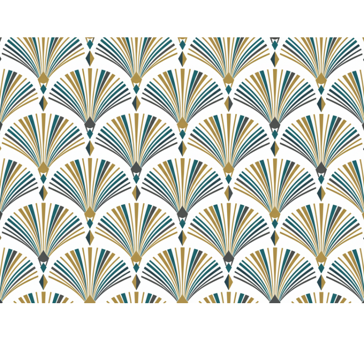 Living room wallpaper vintage gatsby fan mural - TenStickers