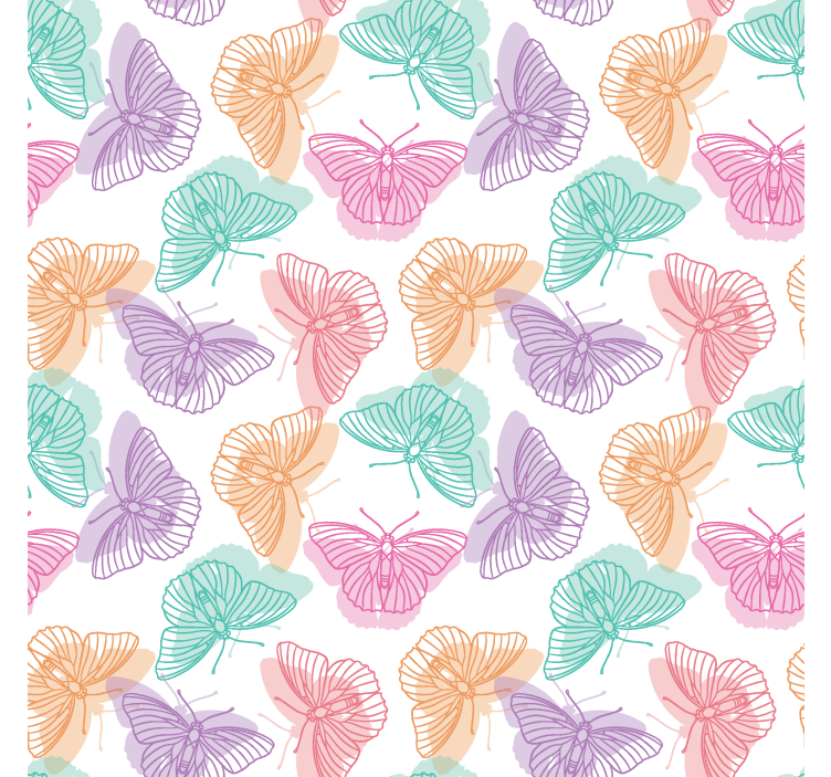 Butterfly wallpaper colorful silhouette design - TenStickers