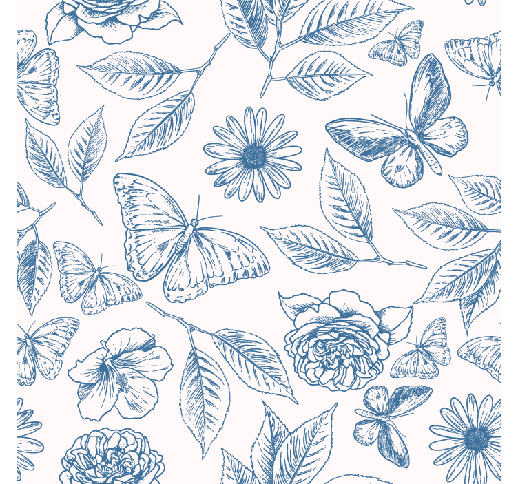 Butterfly wallpaper with floral design - TenStickers