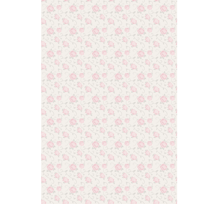 Hallway wallpaper with delicate pink roses - TenStickers