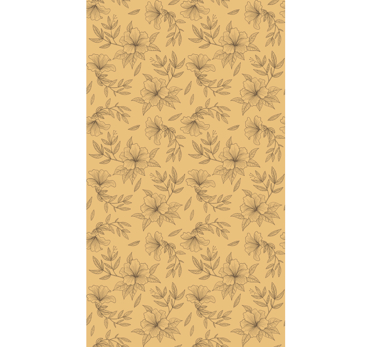 Hallway wallpaper with beige stylized patterns - TenStickers