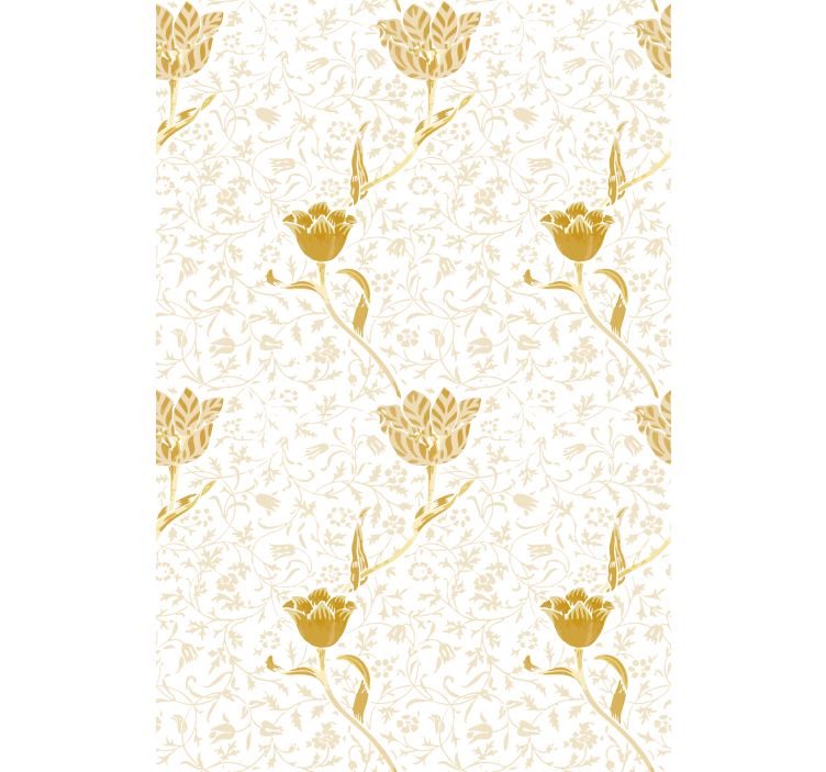 Hallway wallpaper with a golden elegant pattern - TenStickers