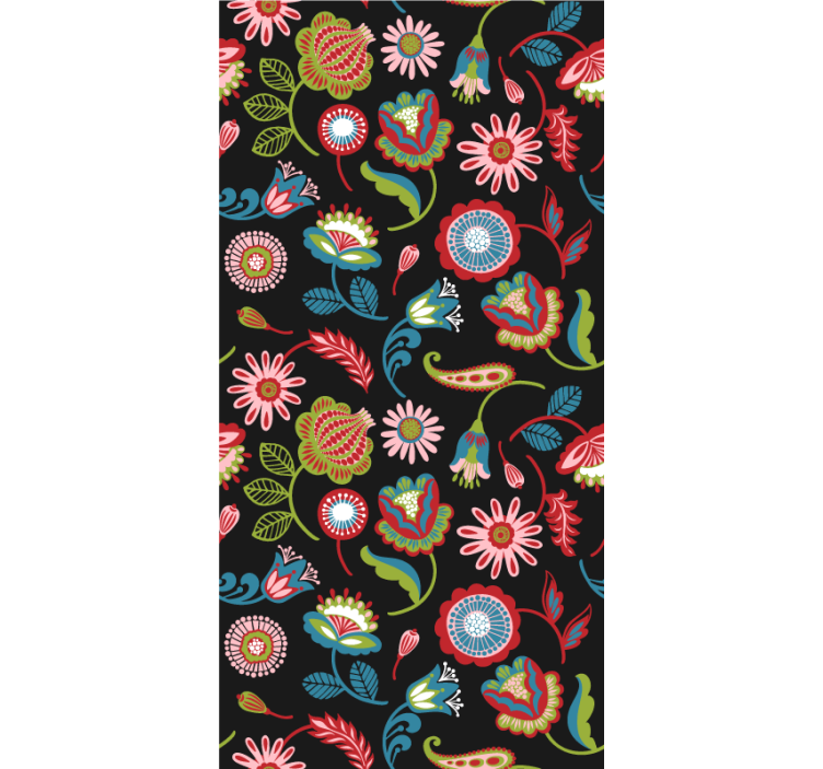 Hallway wallpaper with elegant floral designs - TenStickers