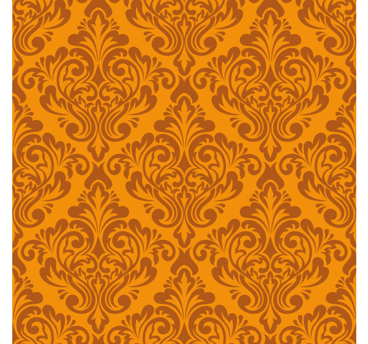 Classic wallpaper vintage orange damask - TenStickers