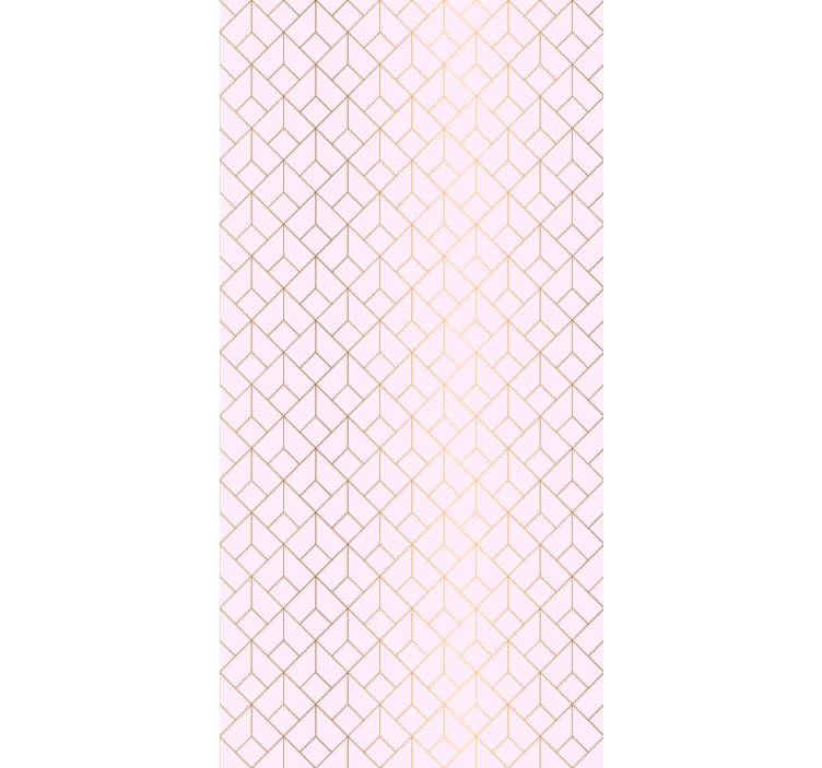 Classic wallpaper pink with golden lines pattern - TenStickers