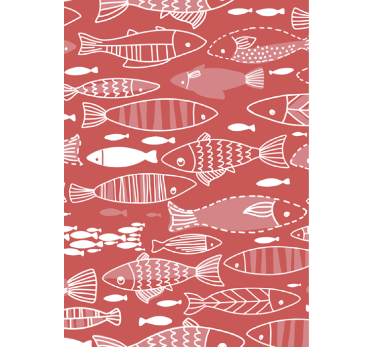 Living room wallpaper with many fish underwater - TenStickers