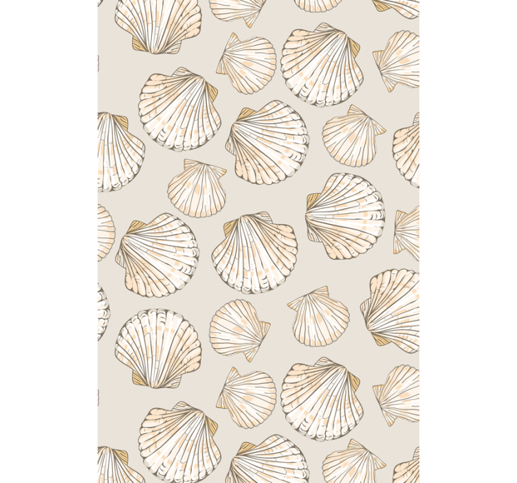 Living room wallpaper seashell design - TenStickers