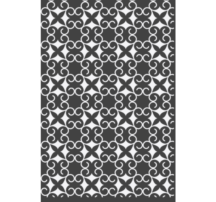 Living room wallpaper elegant patterned rug - TenStickers