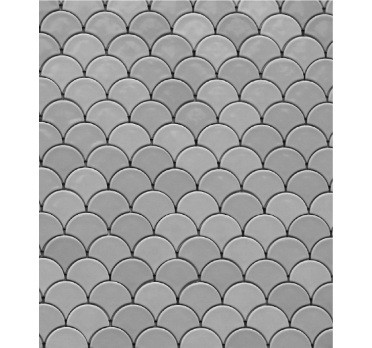 Living room wallpaper with scalloped pattern design - TenStickers