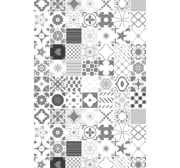 Living room wallpaper in patterned monochrome texture - TenStickers