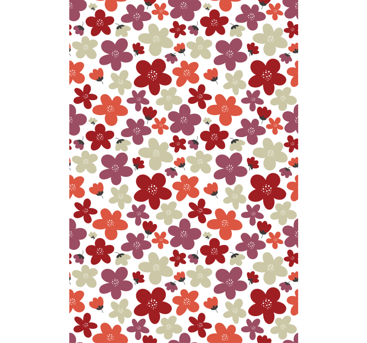 Office wallpaper red abstract floral design - TenStickers