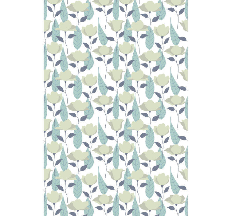 Office wallpaper pastel plant pattern - TenStickers