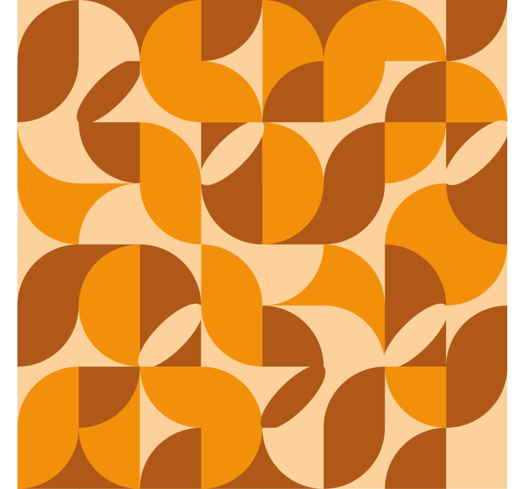 Modern wallpaper retro orange shapes - TenStickers