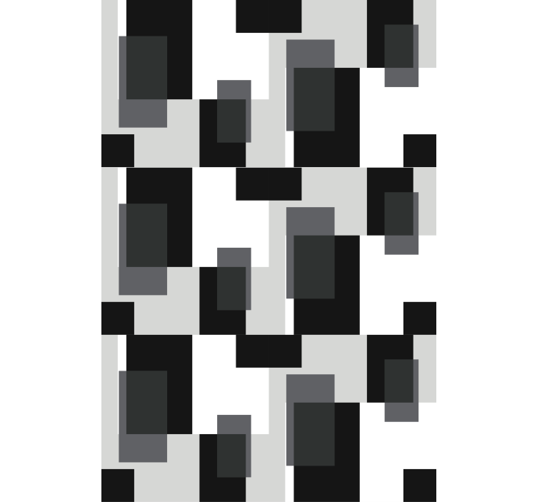 Modern wallpaper in black and white color blocks - TenStickers
