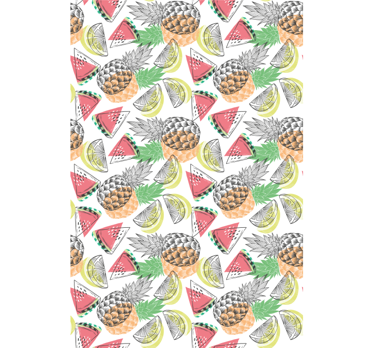 Modern wallpaper summer fruit colorful design - TenStickers