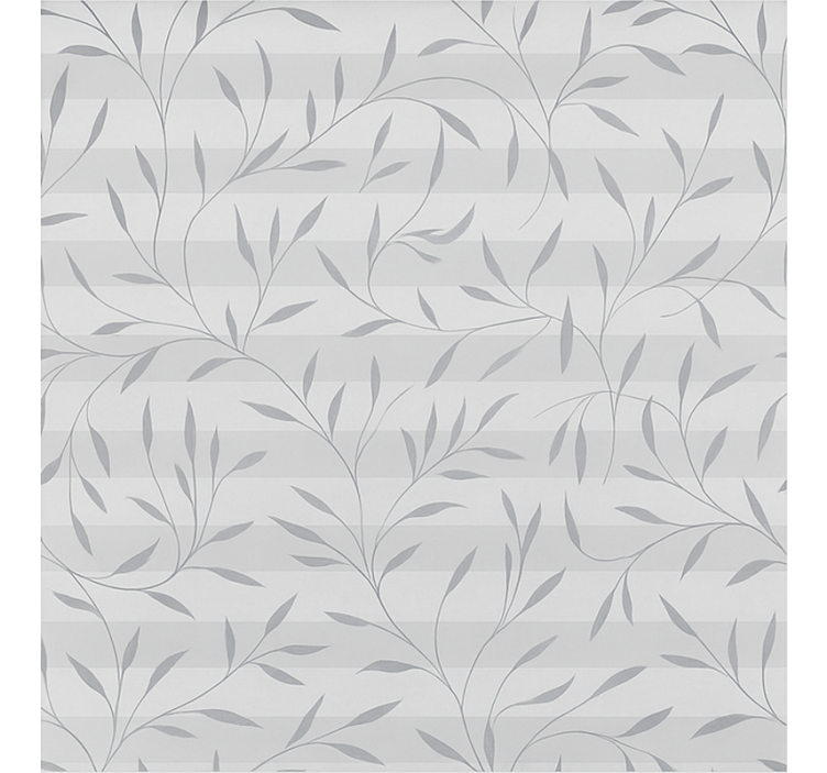 Bathroom wallpaper in white and grey plants - TenStickers