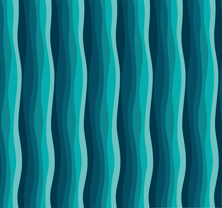 Living room wallpaper serene blue waves design - TenStickers