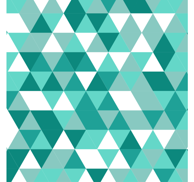 Living room wallpaper in turquoise triangular shades - TenStickers