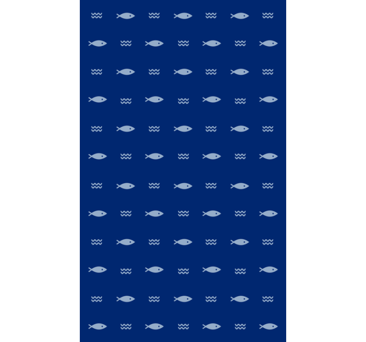Bathroom wallpaper fish pattern design bathmat - TenStickers