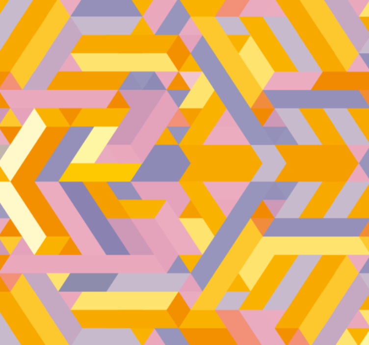 Bathroom wallpaper with overlapping geometric patterns - TenStickers