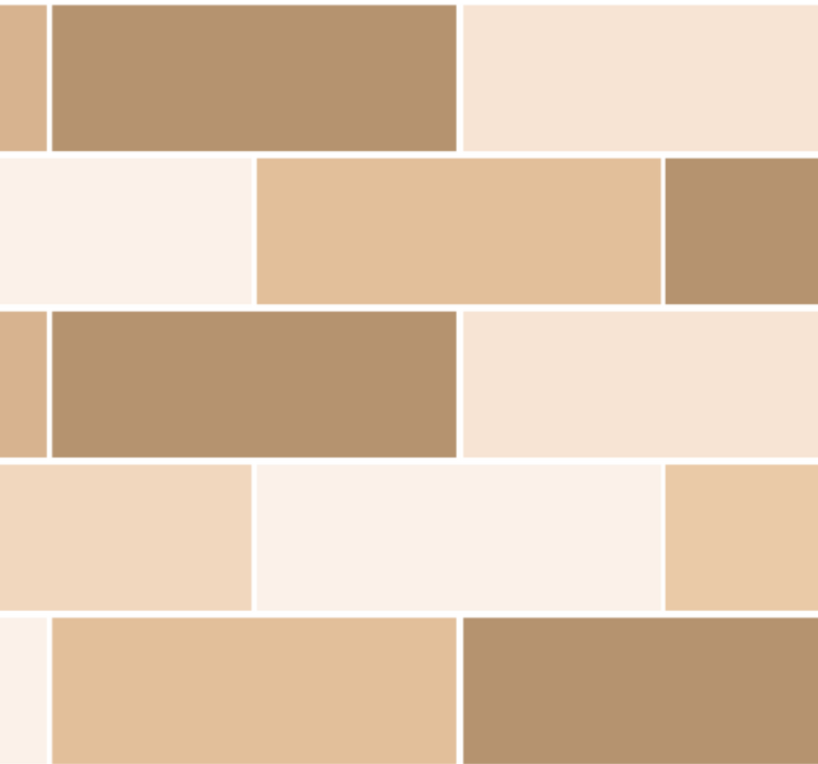 Bathroom wallpaper neutral brick pattern - TenStickers