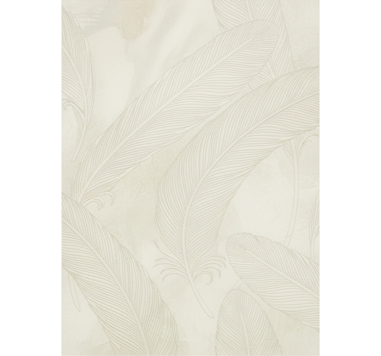 Living room wallpaper embossed feather design - TenStickers