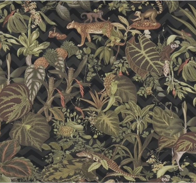 Master bedroom wallpaper jungle animals design - TenStickers