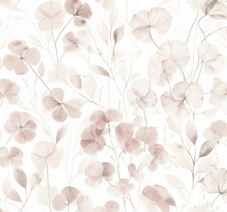 Living room wallpaper watercolor pressed petal - TenStickers