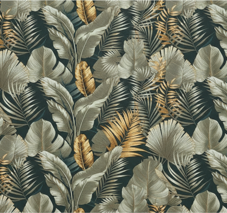 Living room wallpaper with botanical & floral patterns - TenStickers