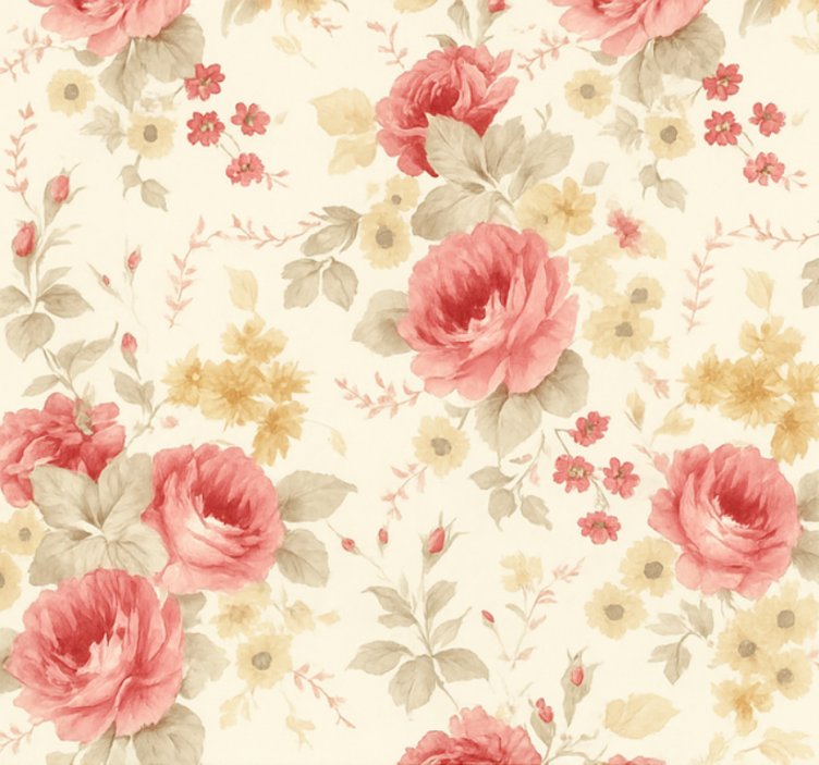 Master bedroom wallpaper romantic floral design - TenStickers