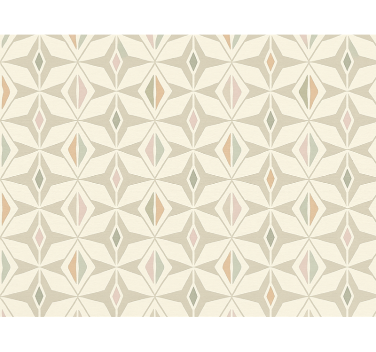 Living room wallpaper in colorful geometric design - TenStickers