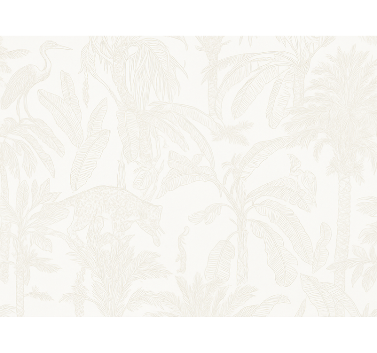 Master bedroom wallpaper light beige jungle - TenStickers