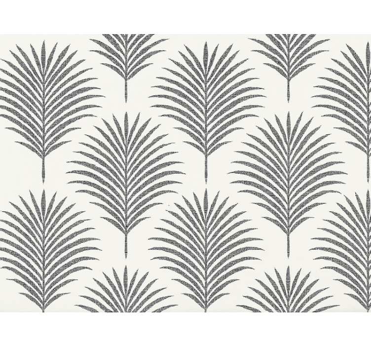 Master bedroom wallpaper black palm - TenStickers