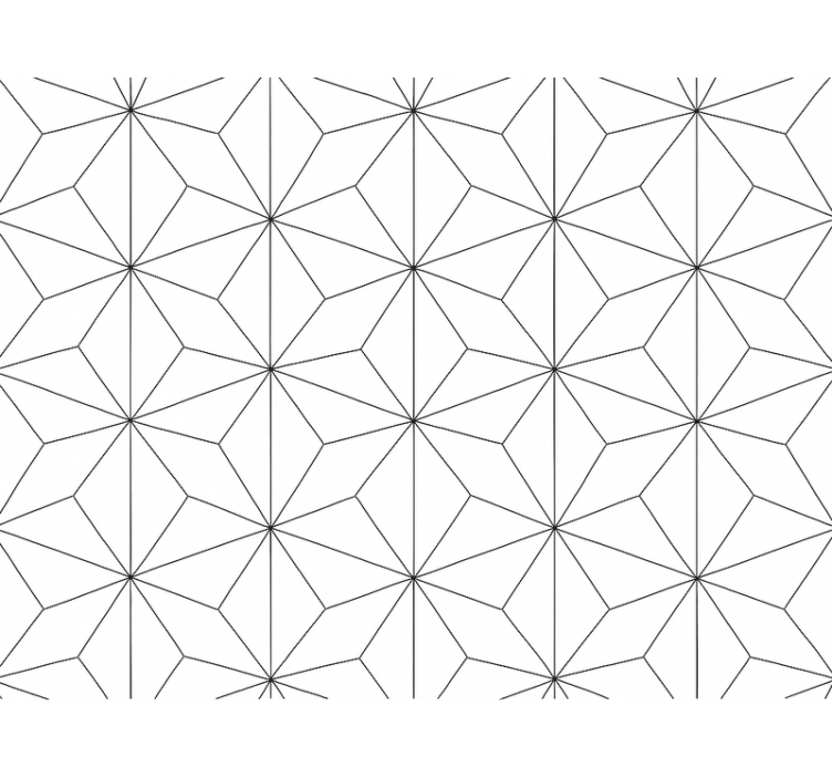 Living room wallpaper abstract hexagon design - TenStickers