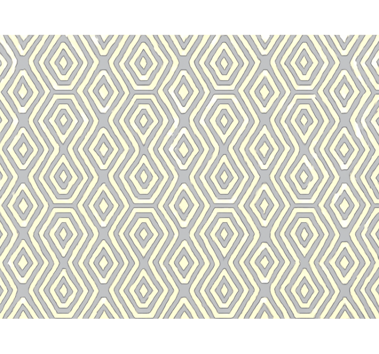 Living room wallpaper geometric blue and gold - TenStickers