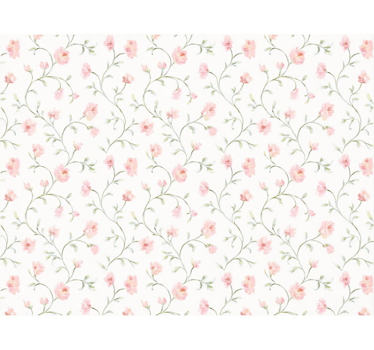 Master bedroom wallpaper botanical pink blossom - TenStickers